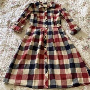 'Jam Girl' flannel button down Modcloth dress